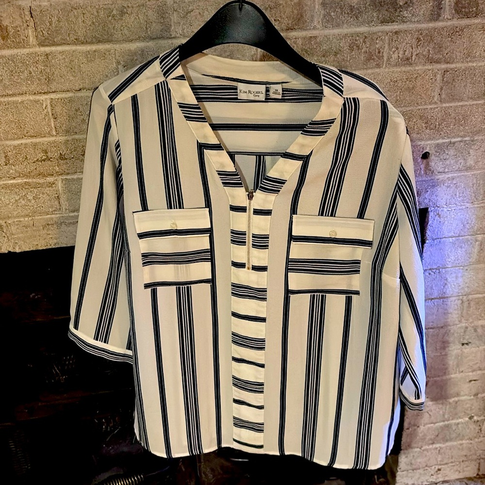 Kim Rogers Striped Top: 1X (women)